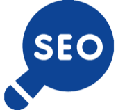 Icona di una lente con la scritta SEO